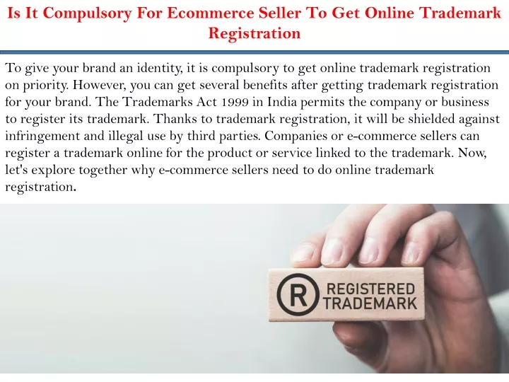 is it compulsory for ecommerce seller