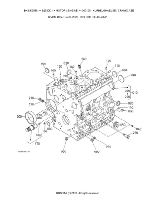 Kubota B2530D Tractor Parts Catalogue Manual (Publishing ID BKIDK0598)