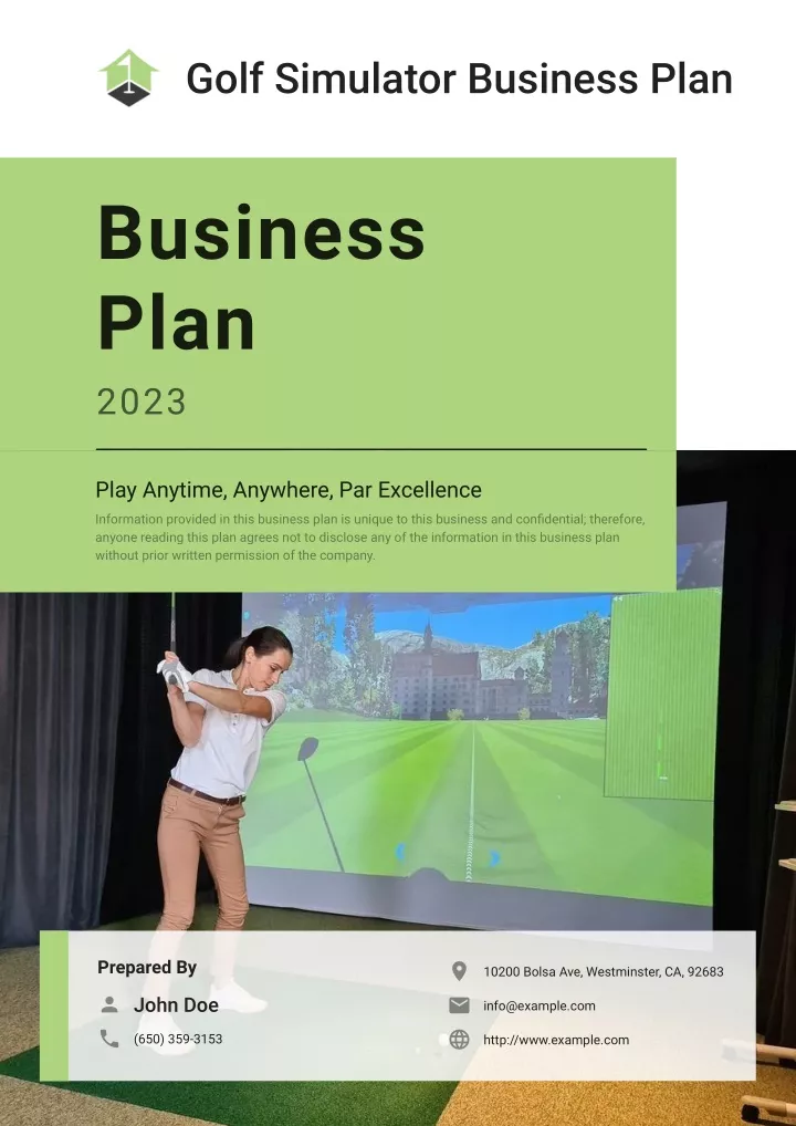 golf simulator business plan