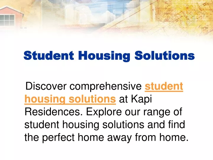 student housing solutions