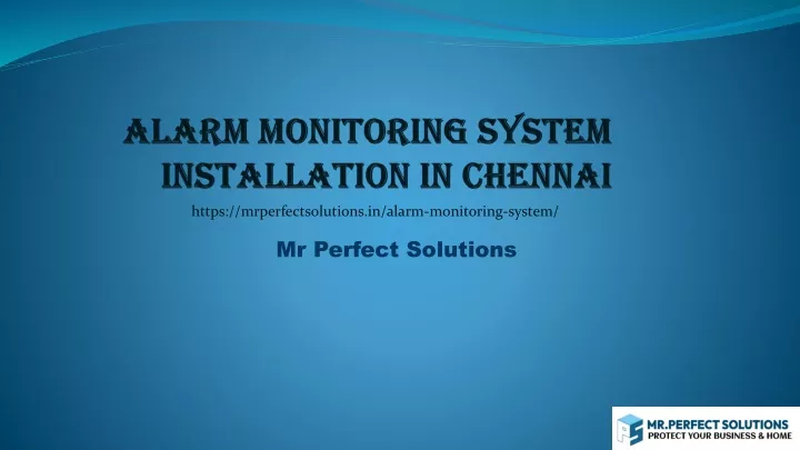 alarm monitoring system installation in chennai