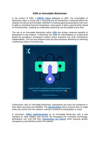 ksn on immutable blockchain