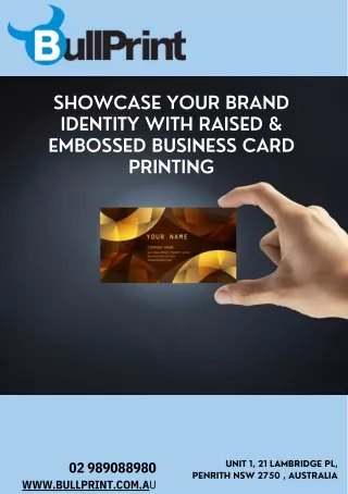 Showcase Your Brand Identity with Raised & Embossed Business Card Printing