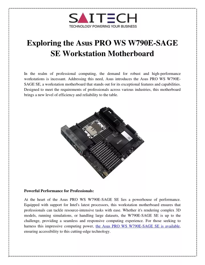 exploring the asus pro ws w790e sage