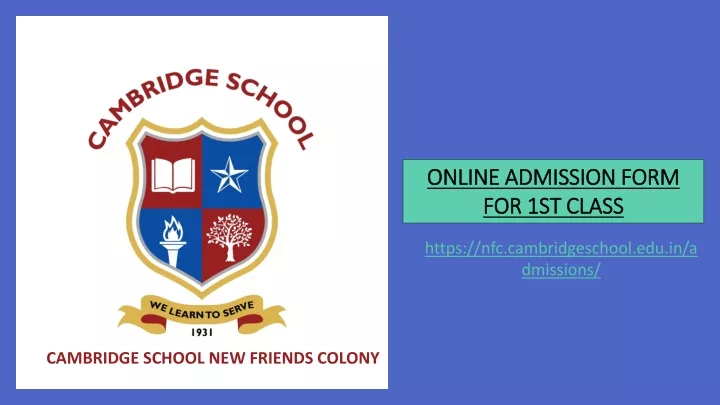 online admission form for 1st class