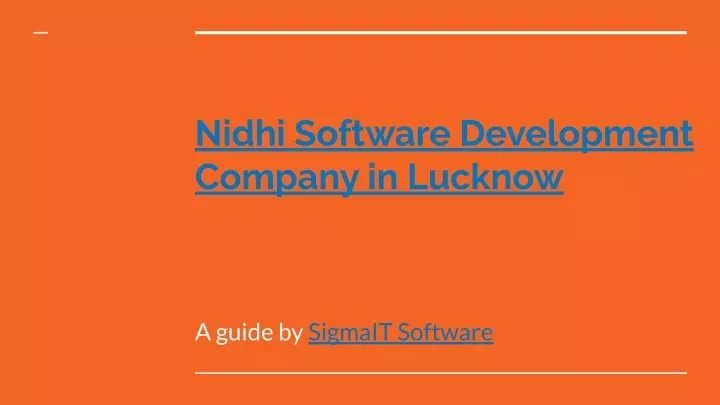 nidhi software development company in lucknow