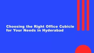 Office Cubicles In Hyderabad