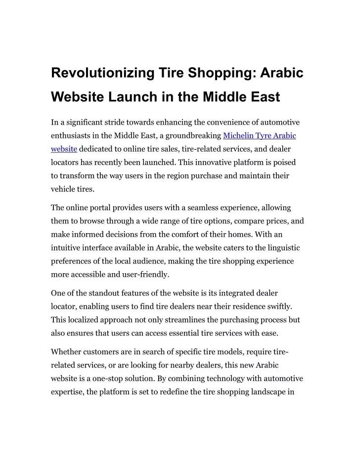 revolutionizing tire shopping arabic
