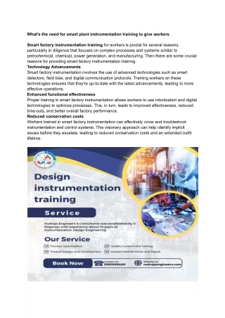 Smart factory instrumentation training