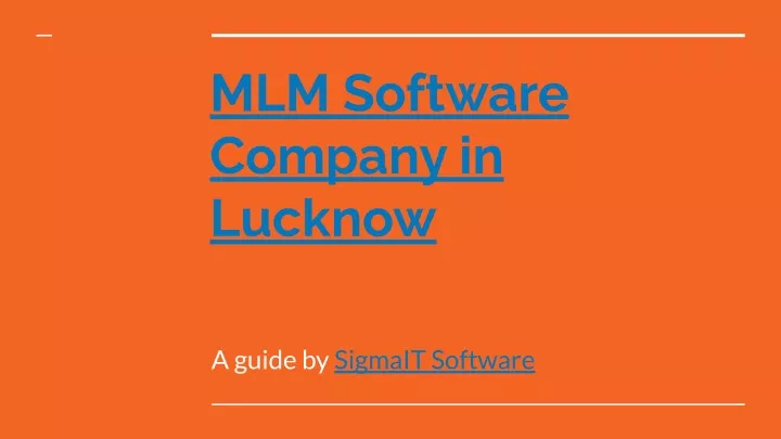 mlm software company in lucknow
