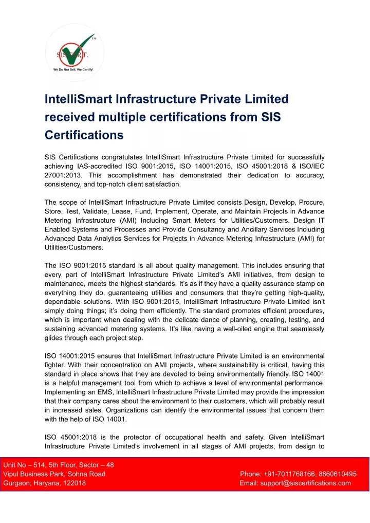 intellismart infrastructure private limited