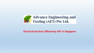 Electrical Services Offered by AET in Singapore