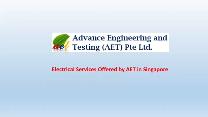 electrical services offered by aet in singapore