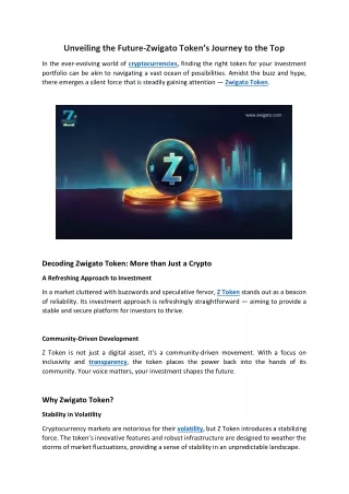 unveiling the future zwigato token s journey