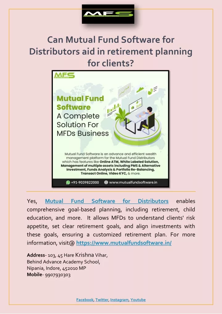 can mutual fund software for distributors