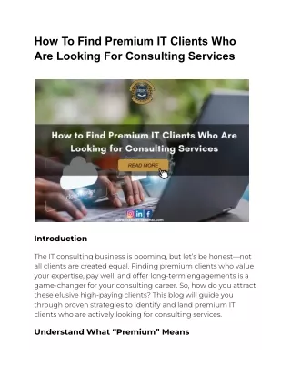 how to find premium it clients who are looking
