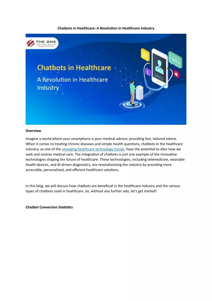 chatbots in healthcare a revolution in healthcare