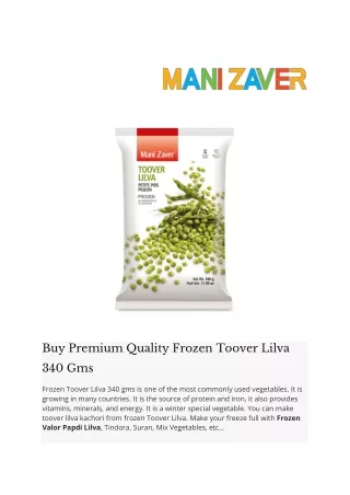 Buy Premium Quality Frozen Toover Lilva 340 Gms