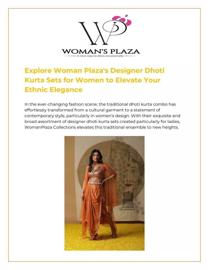 explore woman plaza s designer dhoti kurta sets