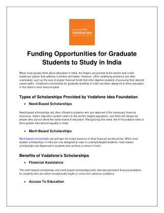 Funding Opportunities for Graduate Students to Study in India