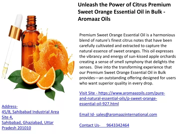 unleash the power of citrus premium sweet orange