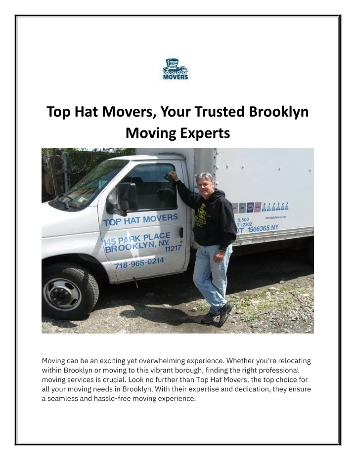 top hat movers your trusted brooklyn moving