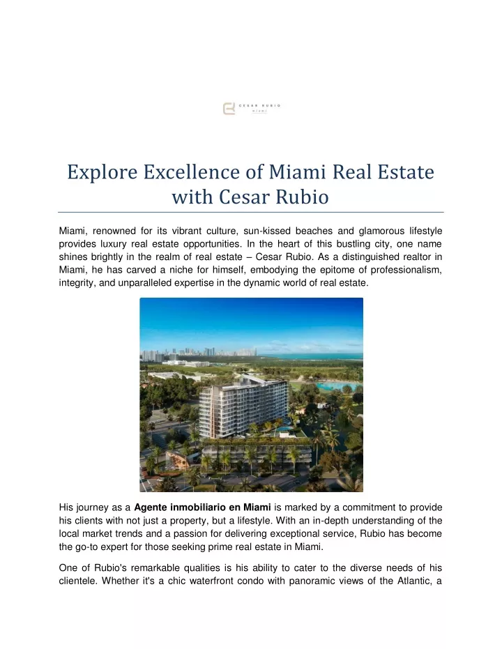 explore excellence of miami real estate with