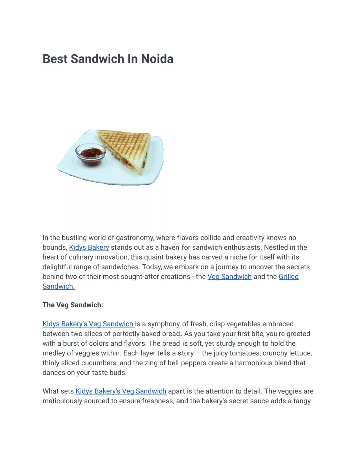 best sandwich in noida