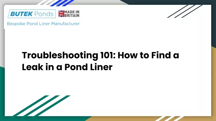 troubleshooting 101 how to find a leak in a pond