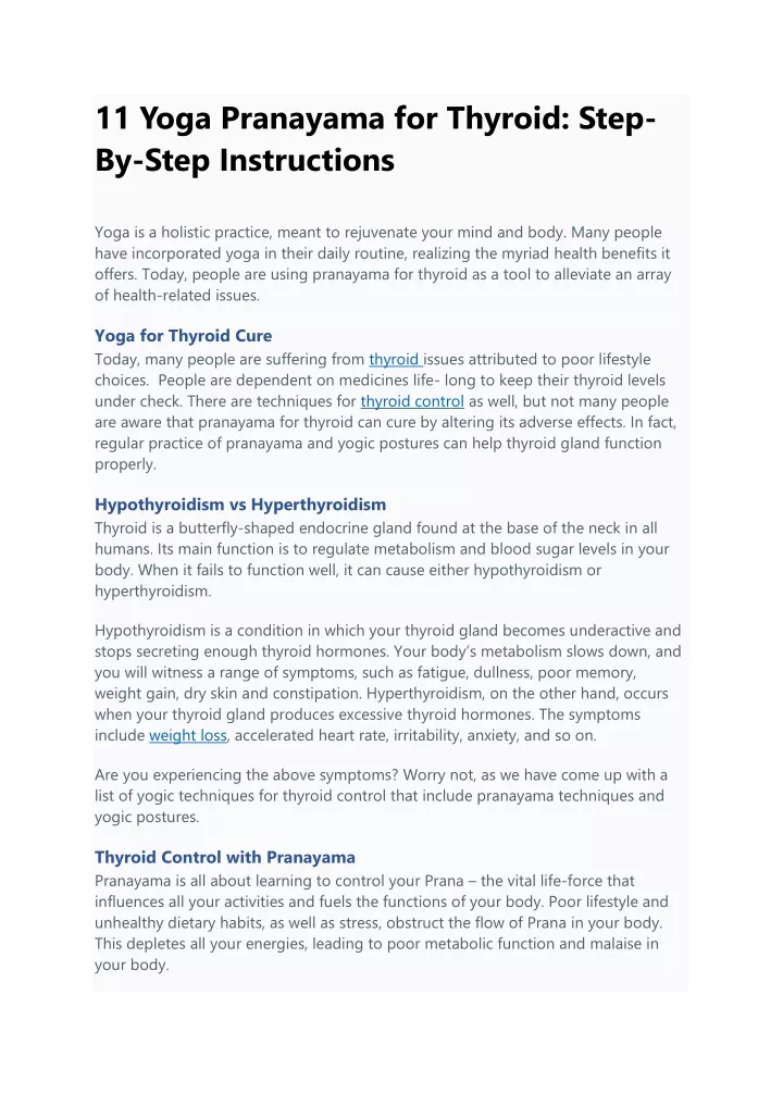 11 yoga pranayama for thyroid step by step