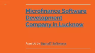 Microfinance Software Development Company in Lucknow