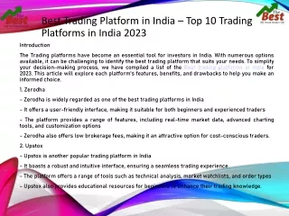Best Trading Platform in India Top 10 Trading Platforms in India 2023