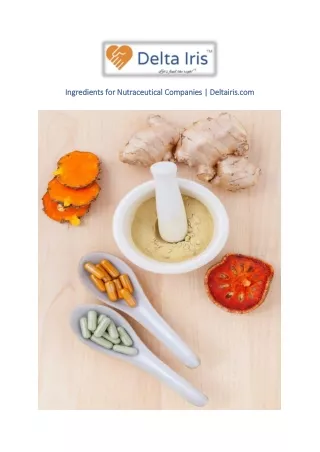 Ingredients for Nutraceutical Companies | Deltairis.com