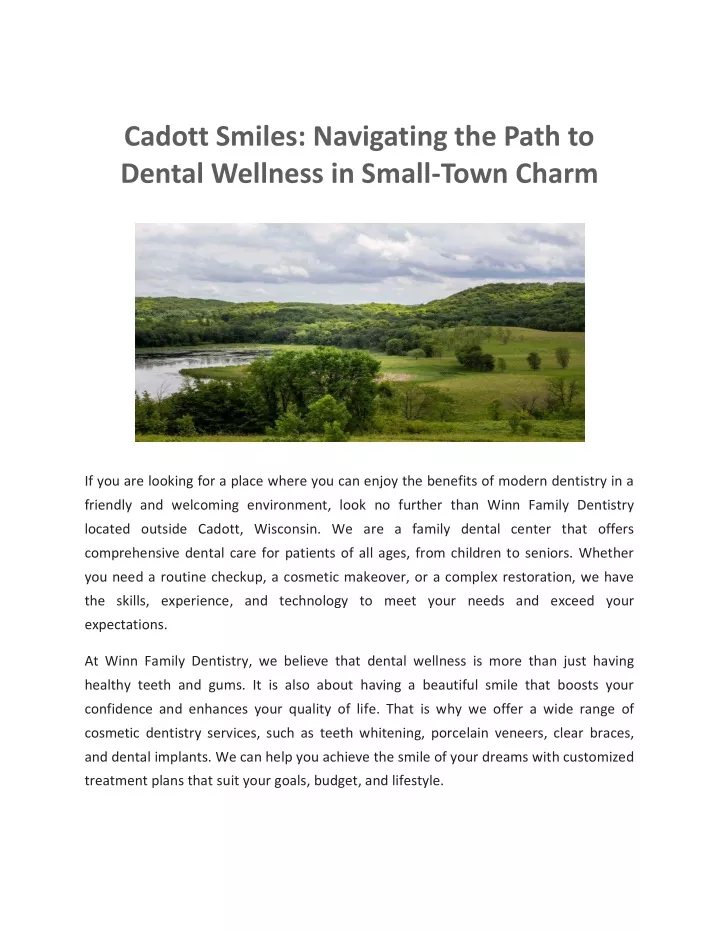 cadott smiles navigating the path to dental