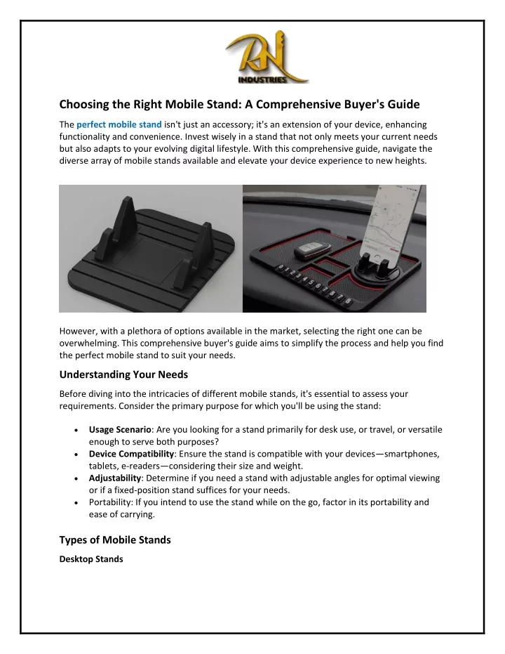 choosing the right mobile stand a comprehensive