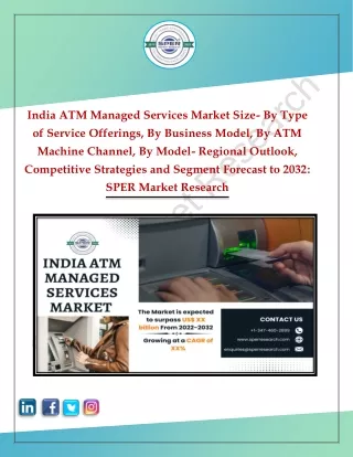 India ATM Managed Services Market Share, Growth and Future Outlook Report 2033