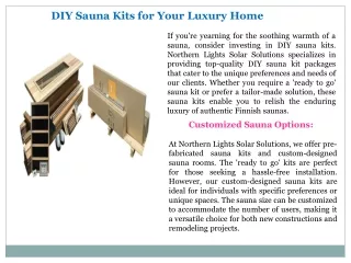 DIY Sauna Kits for Your Luxury Home