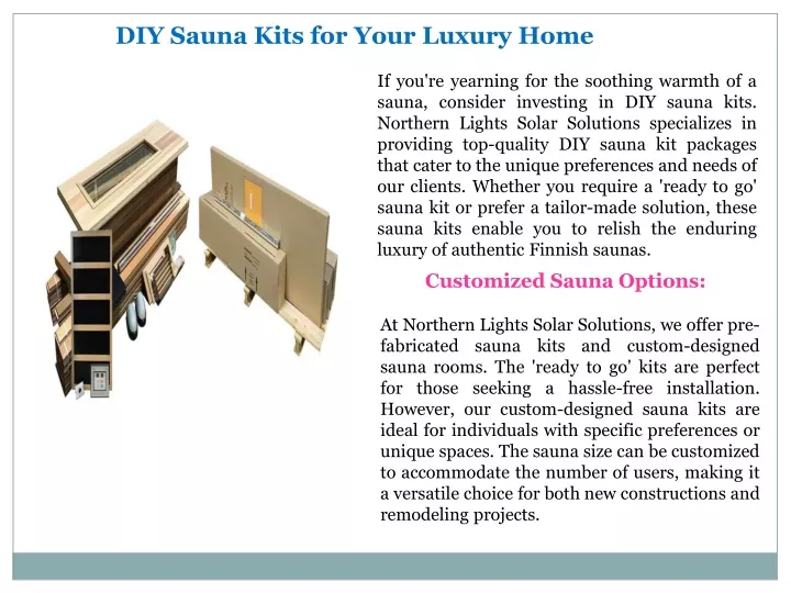 diy sauna kits for your luxury home
