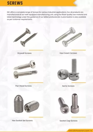 Industrial screws
