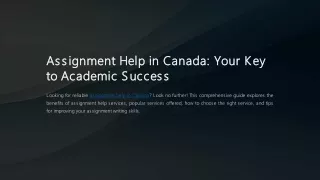 Assignment Help in Canada Your Key to Academic Success