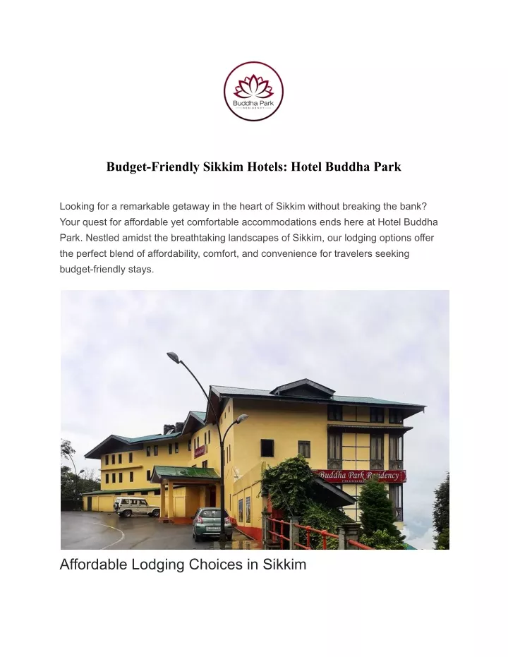 budget friendly sikkim hotels hotel buddha park