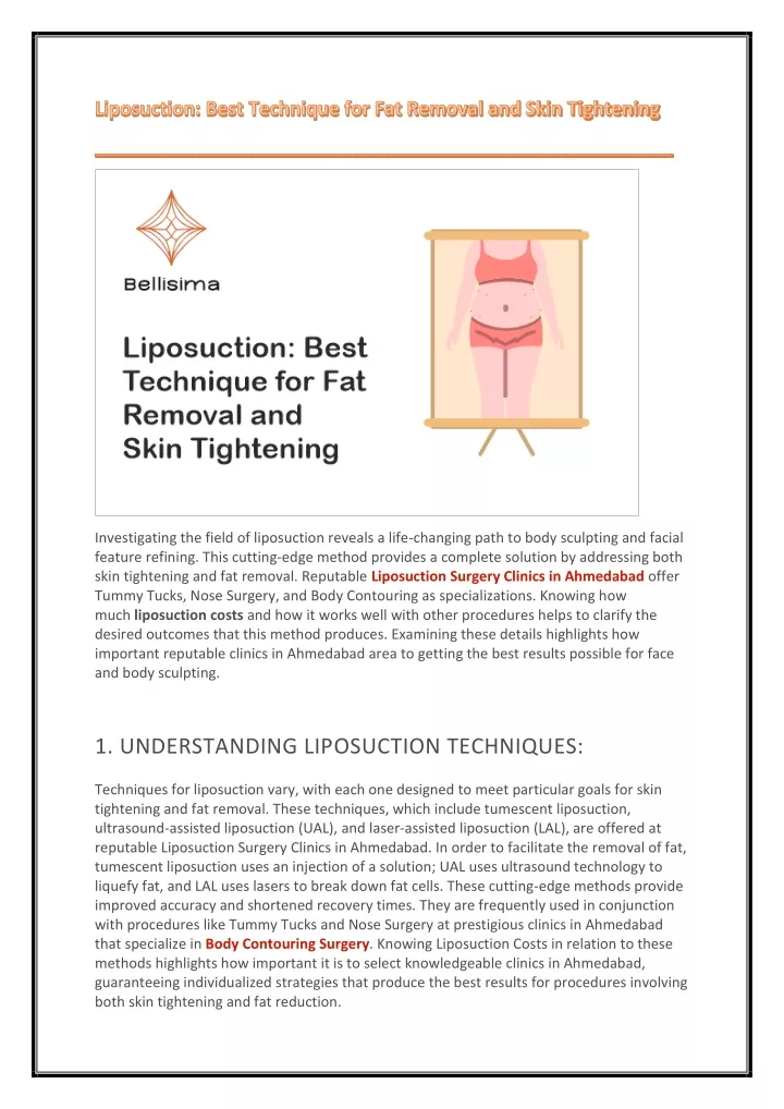 investigating th field of liposuction