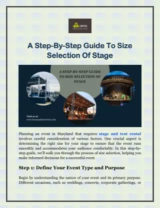A  Step-By-Step Guide To Size Selection Of Stage