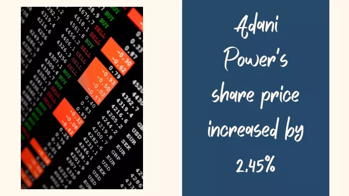 adani power s share price increased by 2 45