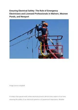 Ensuring Electrical Safety: The Role of Emergency Electricians
