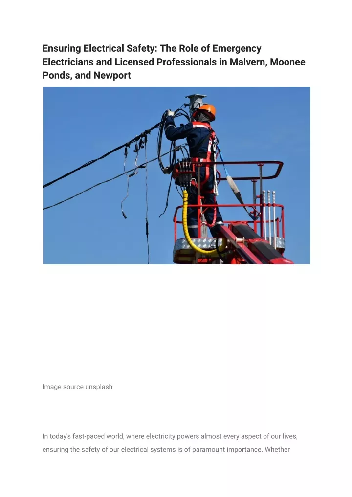 ensuring electrical safety the role of emergency