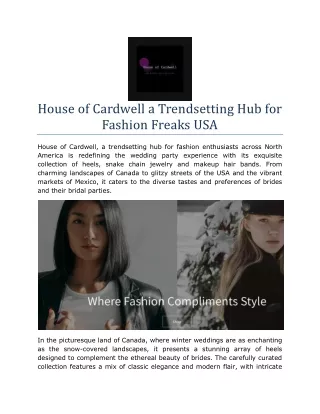 House of Cardwell a Trendsetting Hub for Fashion Freaks USA