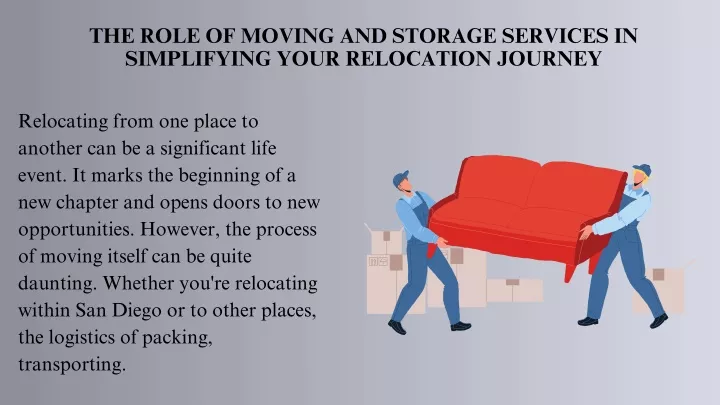 the role of moving and storage services