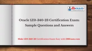 Oracle 1Z0-340-23 Certification Exam: Sample Questions and Answers