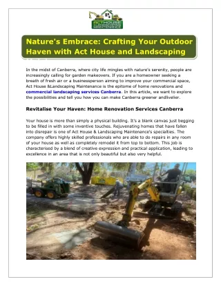 Nature's Embrace_ Crafting Your Outdoor Haven with Act House and Landscaping Maintenance